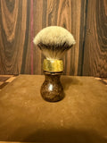 English Walnut and Synthetic Bone Badger Shave Brush